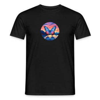 Blauer Morpho-Schmetterling - Männer T-Shirt - Schwarz - Vorne - AI Model Male 178 light (178cm)