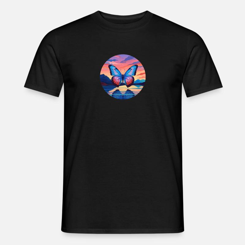 Blauer Morpho-Schmetterling - Männer T-Shirt - Schwarz