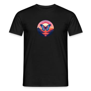 Blauer Morpho-Schmetterling - Männer T-Shirt - Schwarz - Vorne - AI Model Male 178 light (178cm)