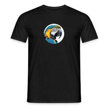 Blau-Gold Ara - Männer T-Shirt - Schwarz - Vorne - AI Model Male 178 light (178cm)