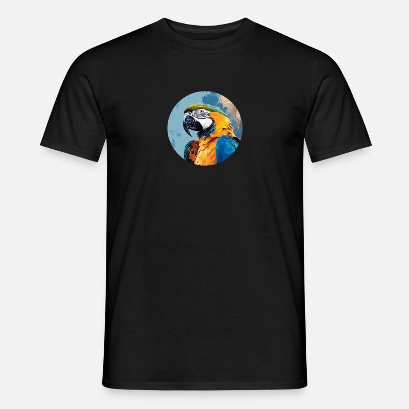 Blau-Gold Ara - Männer T-Shirt - Schwarz