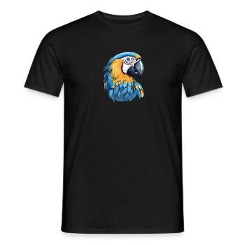 Blau-Gold Ara - Männer T-Shirt - Schwarz - Vorne - AI Model Male 178 light (178cm)