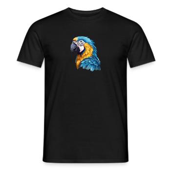 Blau-Gold Ara - Männer T-Shirt - Schwarz - Vorne - AI Model Male 178 light (178cm)