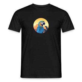 Blau-Gold Ara - Männer T-Shirt - Schwarz - Vorne - AI Model Male 178 light (178cm)