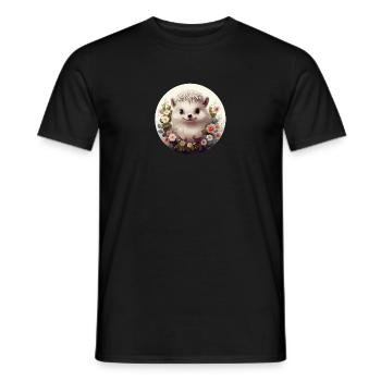 Cute hedgehog - Men's T-Shirt - black - Front - AI Model Male 178 light (178cm)