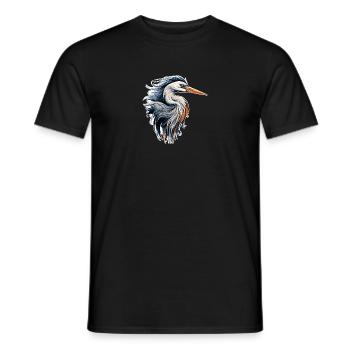 Héron - T-shirt homme - noir - Devant - AI Model Male 178 light (178cm)