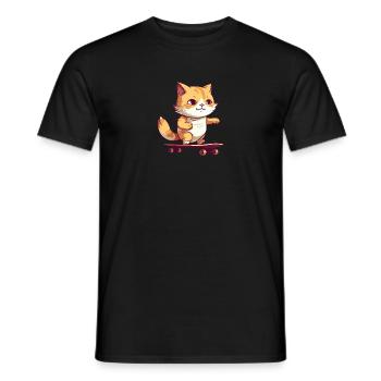 Skateboarder Katze Mädchen Skater - Männer T-Shirt - Schwarz - Vorne - AI Model Male 178 light (178cm)