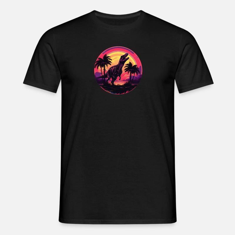 Synthwave T-Rex - Men's T-Shirt - black