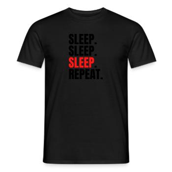 sleep, sleep, sleep, repeat - Männer T-Shirt - Schwarz - Vorne - AI Model Male 178 light (178cm)