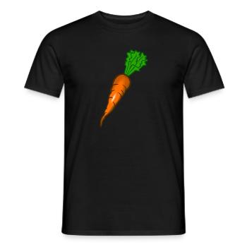 Karotte | Bestseller, Hase, Vegan, Vegetarier - Männer T-Shirt - Schwarz - Vorne - AI Model Male 178 light (178cm)