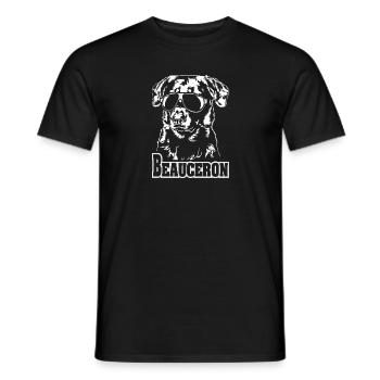 BEAUCERON cool Sonnenbrille Hunde Hund Wilsigns - Männer T-Shirt - Schwarz - Vorne - AI Model Male 178 light (178cm)