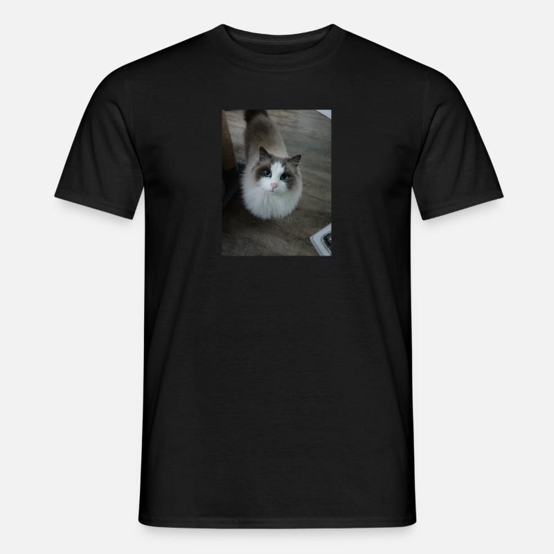 süßer Katzenblick - Männer T-Shirt - Schwarz