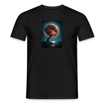 Schönheit des Red Moon Sea T-Shirts - Männer T-Shirt - Schwarz - Vorne - AI Model Male 178 light (178cm)