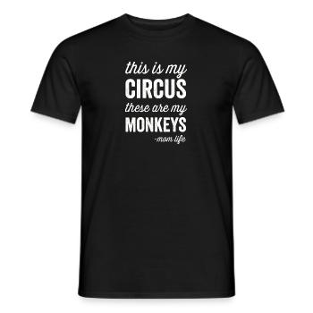 Ma vie de maman de cirque mes singes - T-shirt homme - noir - Devant - AI Model Male 178 light (178cm)