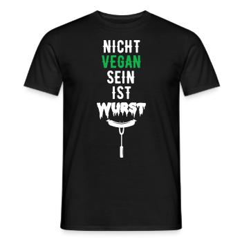 nicht vegans sein ist Wurst Geschenk - Männer T-Shirt - Schwarz - Vorne - AI Model Male 178 light (178cm)