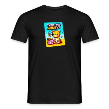 ours assis à côté pot de miel - Sweet Little Honey - T-shirt homme - noir - Devant - AI Model Male 178 light (178cm)