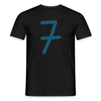 7 Number seven number birthday - Men's T-Shirt - black - Front - AI Model Male 178 light (178cm)