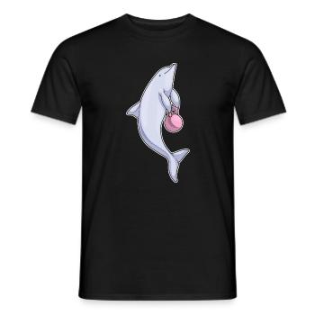 Delfin Bodybuilder Hantel Bodybuilding - Männer T-Shirt - Schwarz - Vorne - AI Model Male 178 light (178cm)