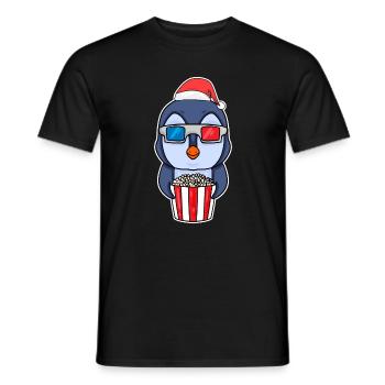Pinguin 3d kino Filmabend Weihnachten - Männer T-Shirt - Schwarz - Vorne - AI Model Male 178 light (178cm)