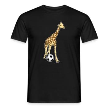 Giraffe Soccer Player Soccer - Men's T-Shirt - black - Front - AI Model Male 178 light (178cm)