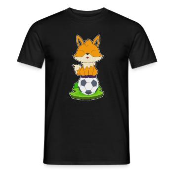 Fuchs Fußballspieler Fußball - Männer T-Shirt - Schwarz - Vorne - AI Model Male 178 light (178cm)