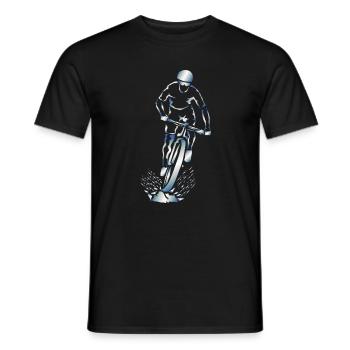 Fahrradfahrer Silhouette Splash Mountainbiker - Männer T-Shirt - Schwarz - Vorne - AI Model Male 178 light (178cm)