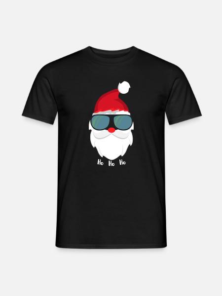 Weihnachtsmann Cool mit Sonnenbrille - Männer T-Shirt - Schwarz