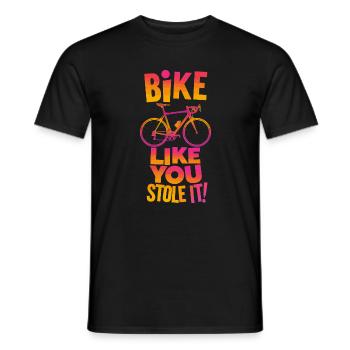 Vélo comme si vous l’aviez volé Style rétro - T-shirt homme - noir - Devant - AI Model Male 178 light (178cm)
