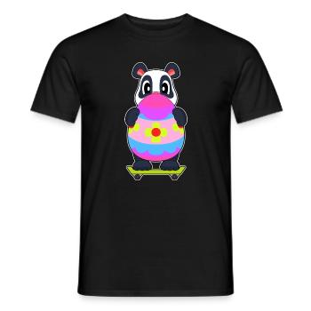 Panda Ostern Skateboard - Männer T-Shirt - Schwarz - Vorne - AI Model Male 178 light (178cm)