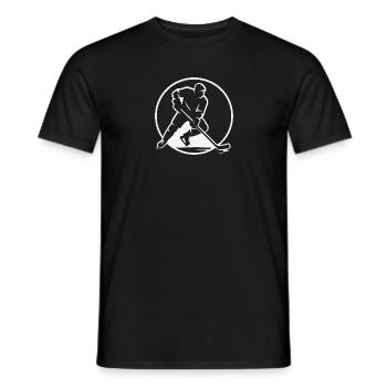 Circle Hockey Silhouette Emblem - Men's T-Shirt - black - Front - AI Model Male 178 light (178cm)