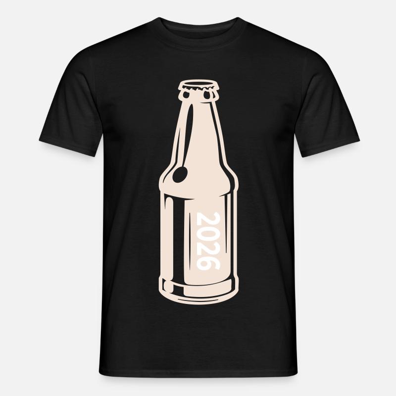 Bier 2026 Bierflasche - Männer T-Shirt - Schwarz