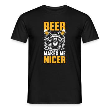 La bière panda trash me rend un raton laveur plus gentil - T-shirt homme - noir - Devant - AI Model Male 178 light (178cm)