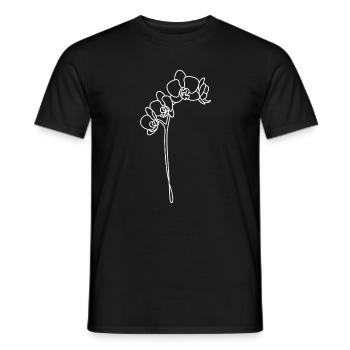 Orchid lines in white - Men's T-Shirt - black - Front - AI Model Male 178 light (178cm)