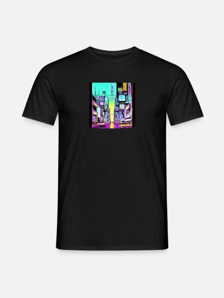 Japan city Tokyo retrostyle neon - Männer T-Shirt - Schwarz