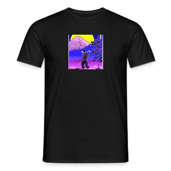 Samurai Mount Fuji Anime Retro Japan - Männer T-Shirt - Schwarz - Vorne - AI Model Male 178 light (178cm)