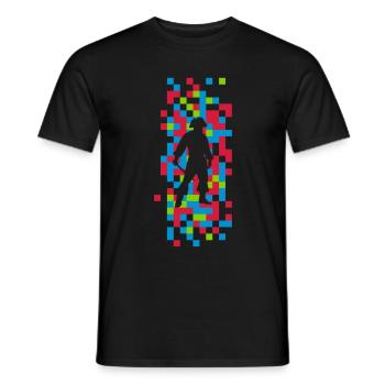 pirat kachel Muster abstrakt Motiv Grafik Geschenk - Männer T-Shirt - Schwarz - Vorne - AI Model Male 178 light (178cm)