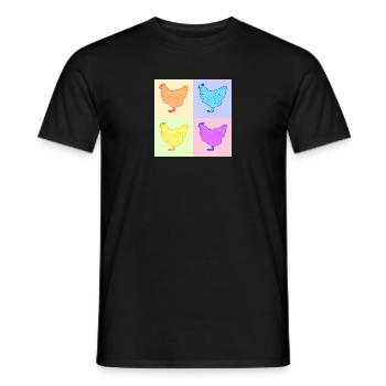 Pop Art-Huhn mit Krönchen - Männer T-Shirt - Schwarz - Vorne - AI Model Male 178 light (178cm)