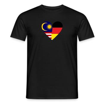 Malaysia Germany Heart - Men's T-Shirt - black - Front - AI Model Male 178 light (178cm)