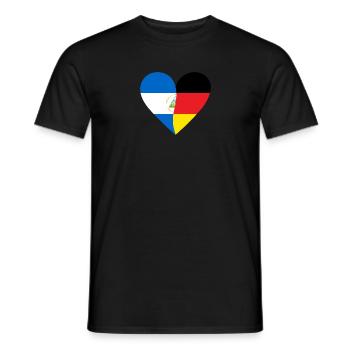 Nicaragua Germany Heart - Men's T-Shirt - black - Front - AI Model Male 178 light (178cm)