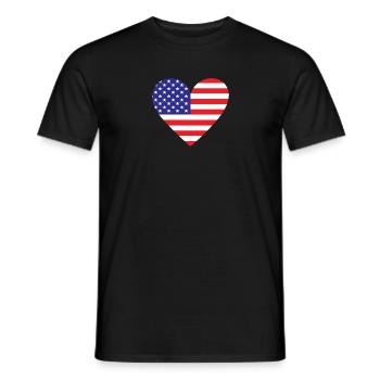 USA Heart - Men's T-Shirt - black - Front - AI Model Male 178 light (178cm)
