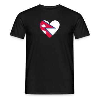 Cœur Népal - T-shirt homme - noir - Devant - AI Model Male 178 light (178cm)