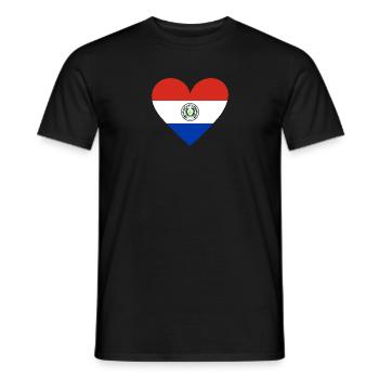 Paraguay Cœur - T-shirt homme - noir - Devant - AI Model Male 178 light (178cm)