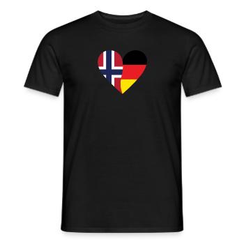 Norway Germany Heart - Men's T-Shirt - black - Front - AI Model Male 178 light (178cm)