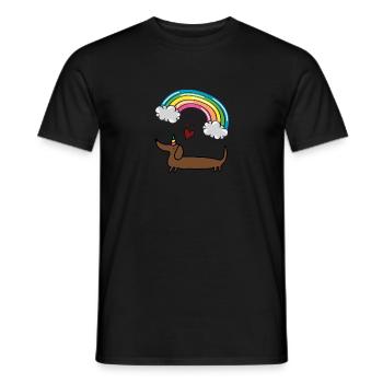 Einhorndackel - Männer T-Shirt - Schwarz - Vorne - AI Model Male 178 light (178cm)