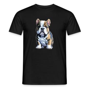 Cute Bulldog Puppy - Men's T-Shirt - black - Front - AI Model Male 178 light (178cm)