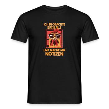 Ich beobachte euch Hühner Hahn - Männer T-Shirt - Schwarz - Vorne - AI Model Male 178 light (178cm)