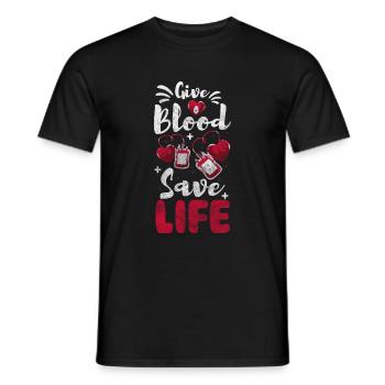 Blood Donors Life Community Thank You - Men's T-Shirt - black - Front - AI Model Male 178 light (178cm)