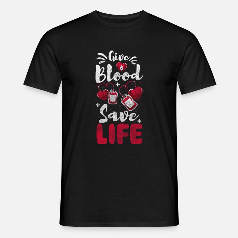 Blutspender Leben Gemeinschaft Danke - Männer T-Shirt - Schwarz