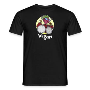 Schlagzeug Rettich Garten Salat Veganer Vegan - Männer T-Shirt - Schwarz - Vorne - AI Model Male 178 light (178cm)