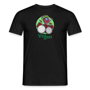 Schlagzeug Rettich Garten Salat Veganer Vegan - Männer T-Shirt - Schwarz - Vorne - AI Model Male 178 light (178cm)